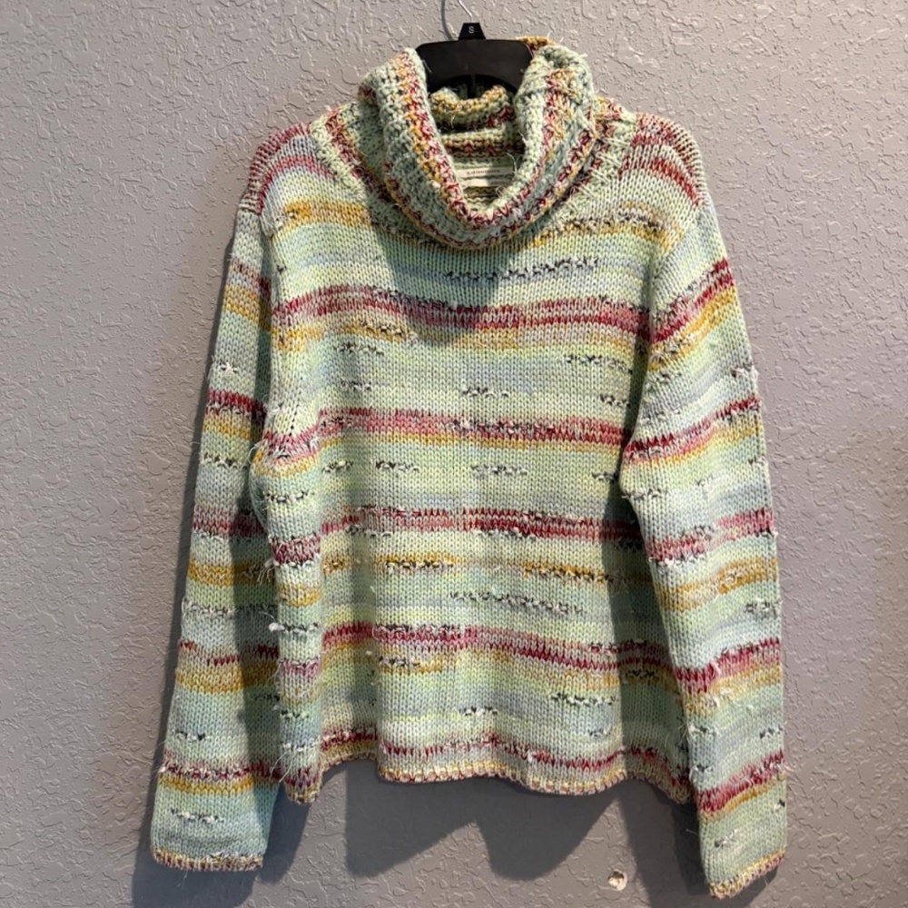 Antropologie Elysa Cowl TurtleNeck Pastel Sweater